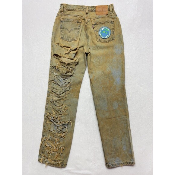 Vintage Levi's 512 Slim Straight Fit Women's Sz 9 JR High-Rise Patched Jeans - Picture 2 of 9